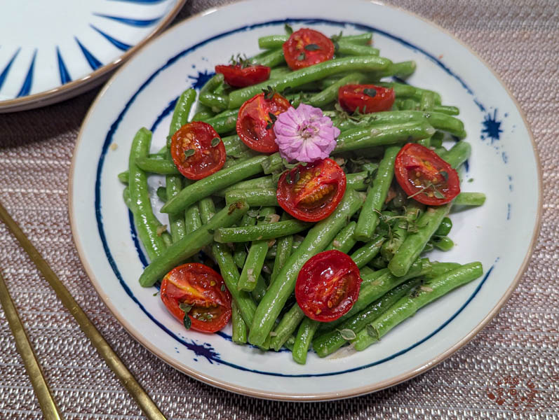 清炒四季豆佐烤番茄食譜