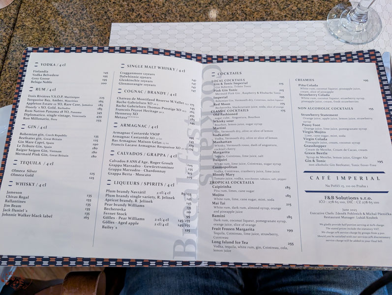 Café Imperial MENU