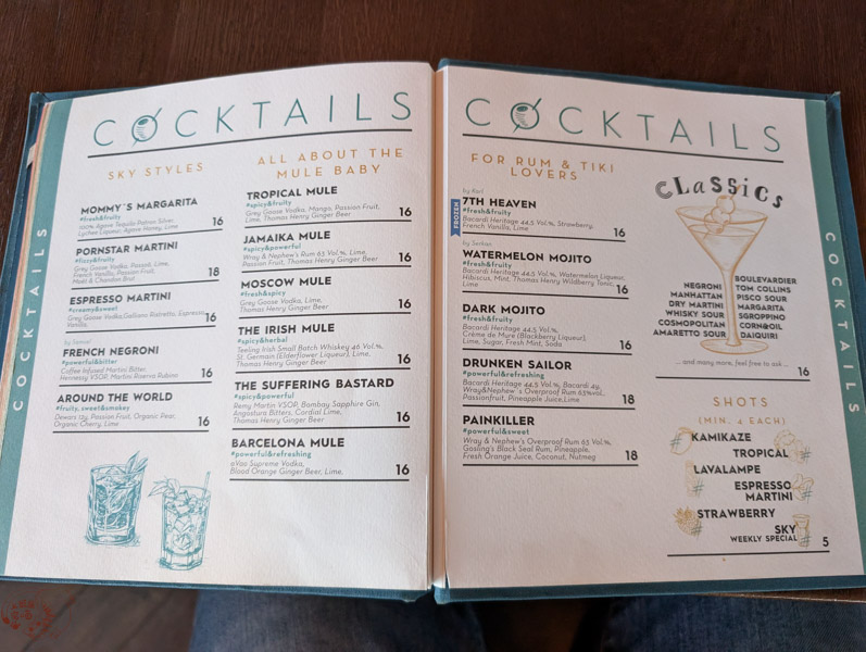 【維也納】SKY Bar im STEFFL|遙望聖斯德望大教堂的景觀餐酒館 12 SKY Bar im STEFFL MENU