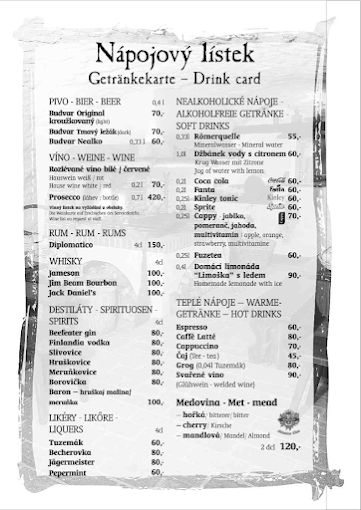 【庫倫洛夫】Krčma Šatlava|捷克CK小鎮中必吃餐廳,烤功純熟且態度不錯 5 Krčma Šatlava menu