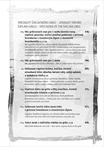 【庫倫洛夫】Krčma Šatlava|捷克CK小鎮中必吃餐廳,烤功純熟且態度不錯 8 Krčma Šatlava menu